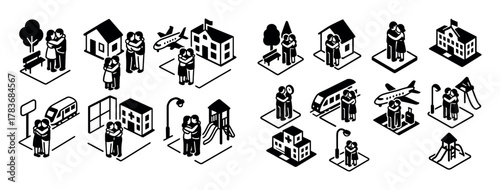 Isometric Hug Icons