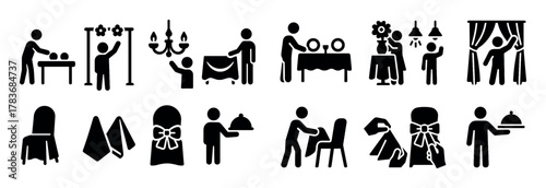 Banquet Hall Icon Set