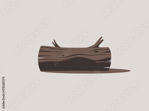 A picturesque wooden log illustration, perfect for eco-friendly projects and concepts, capturing the essence of nature and sustainability in a modern artistic style.