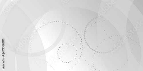 Abstract white geometric overlapping circle background with shadow. abstract dotted wave background. hand drawn dotted path route line isolated.  