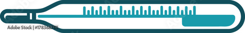 Classic clinical mercury thermometer illustration for measuring body temperature symbol