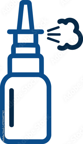 Nasal spray icon for allergy sinus and cold relief therapy
