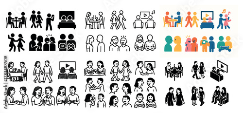 Diverse groups enjoying social and leisure activities