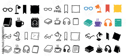 Assorted office and leisure icons collection
