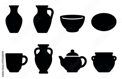Clay Pottery Icon Set