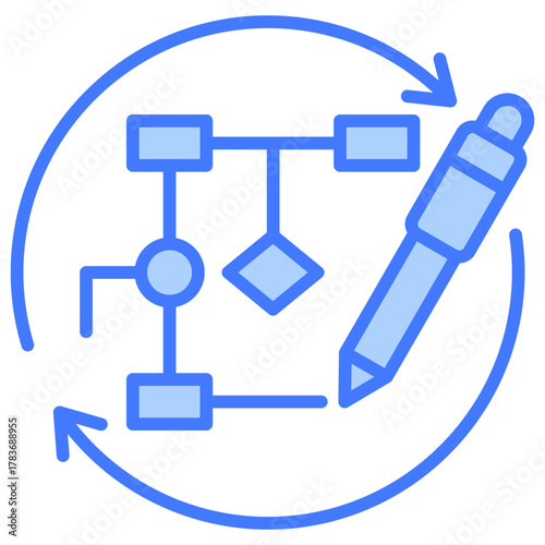 Process Redesign Blue Icon