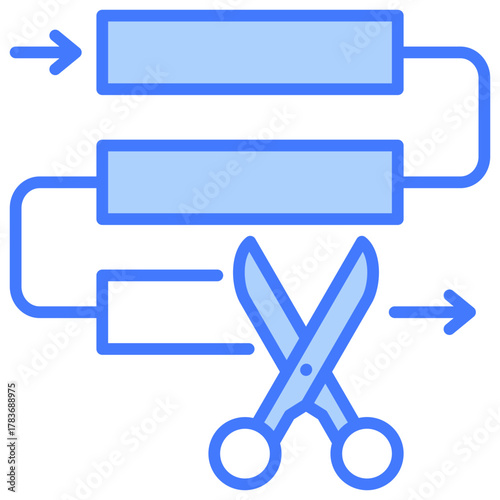 Lean Process Blue Icon