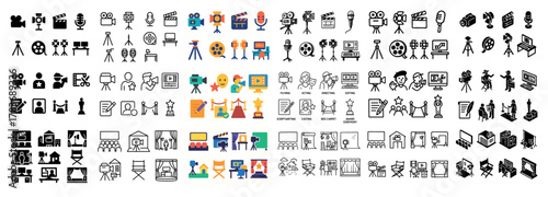 Variety of film and video production icons
