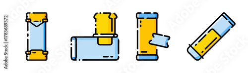 Set of four simple vector illustrations of glue sticks