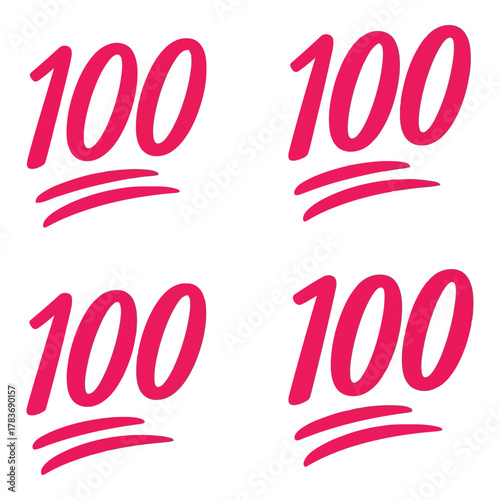100 emoji symbol in pink