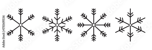 Snowflake icon set isolated vector illustration.