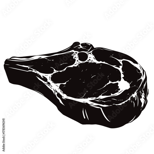 vector meat steak silhouette clipart, icon