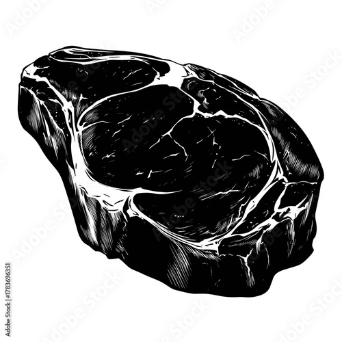 vector meat steak silhouette clipart, icon