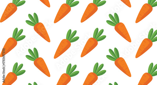 Healthy food seamless carrot pattern: bright orange vegetable, organic cooking background.