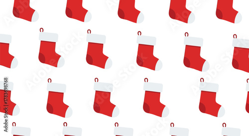 Red christmas stocking vector illustration holiday gift bag festive decoration icon isolated eps graphic