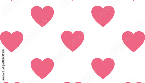 Seamless pink heart pattern valentine s day love background romantic vector graphic