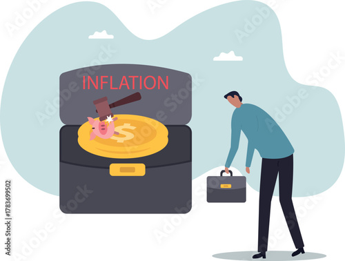 Inflation causing money value decreased or recession make stock market crash, pension fund losing value or business bankruptcy .about a man and his life.