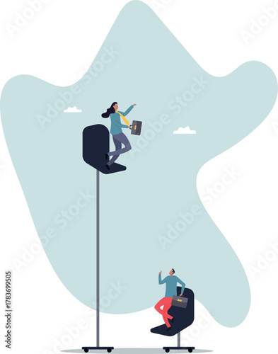 Gender gap and inequality in work, pay gap or advantage for man over woman in career path .about a man and his life.