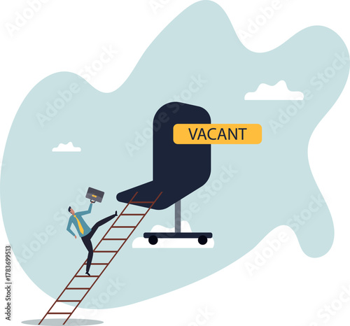 Candidate searching for job, career path or job promotion to be management, ladder of work success .business concept.about a man and his life.