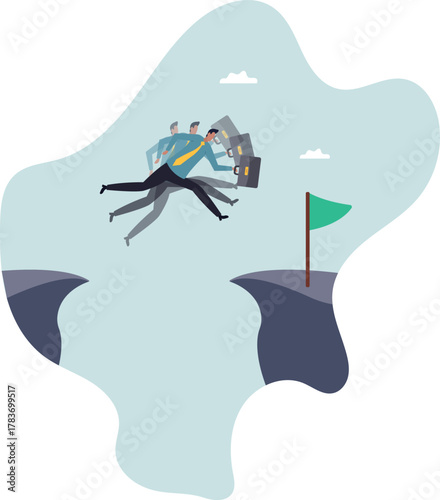 Take risk for opportunity to success, risky decision, determination or courage to overcome challenge.about a man and his life.