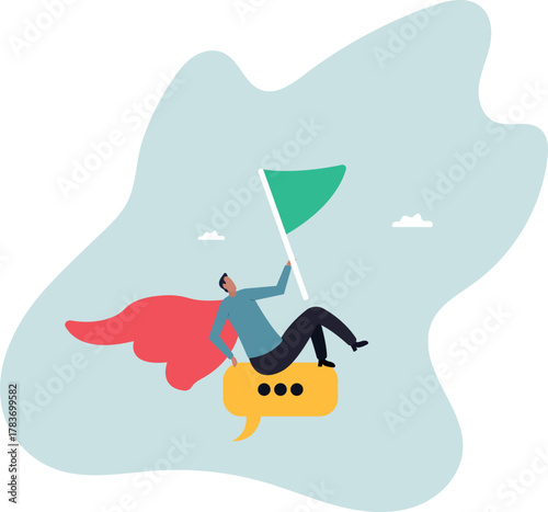 Communicate for success, communication skill, sending message, meeting discussion or advertising message to customer.about a man and his life.