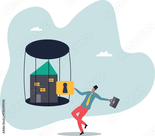 Mortgage payment problem, housing debt in economic crisis.about a man and his life.