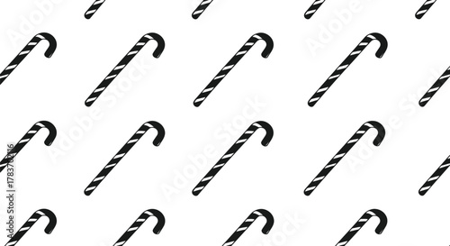 Seamless candy cane pattern christmas holiday background festive sweet treat vector