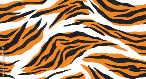 Vibrant tiger stripe pattern bold orange black animal print seamless fabric texture