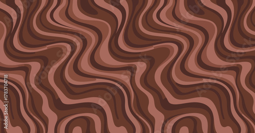 A captivating abstract pattern showcasing wavy lines in warm brown hues, evoking feelings of comfort and sophistication, ideal for creative design backgrounds.