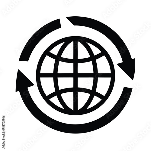 Globe Earth Rotation Loading Icon