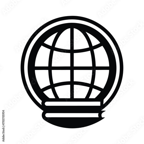 Globe With Books Icon