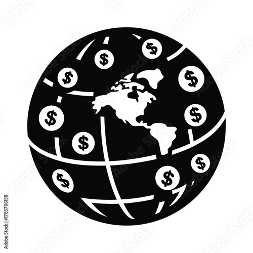 Globe With Currency Icons
