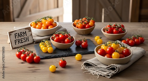 Fresh Cherry Tomatoes - A Colorful and Healthy Harvest Display.