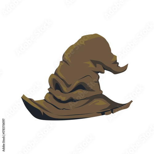 Magical Sorting Hat Vector Illustration, Perfect for themes of magic, fantasy, education, and destiny.