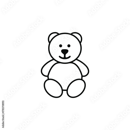 Teddy Bear Vector Icon Toy Plush Illustration