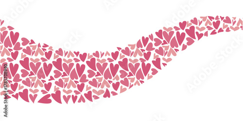 Pink lovely heart pattern for Valentine's day. Valentine's day heart decoration illustration. Vector illustration.
