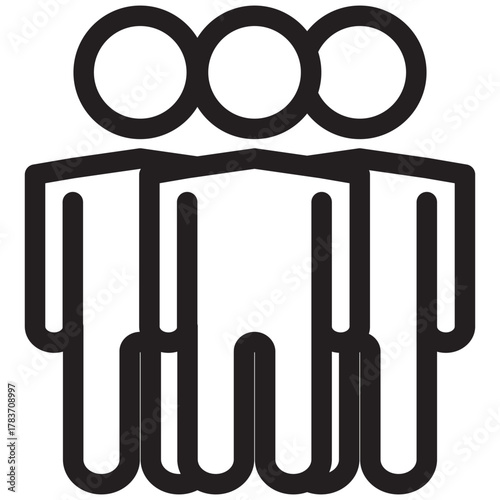 black-and-white icons representing various human figures and groups, designed for use in user interfaces, demographics, or signage.