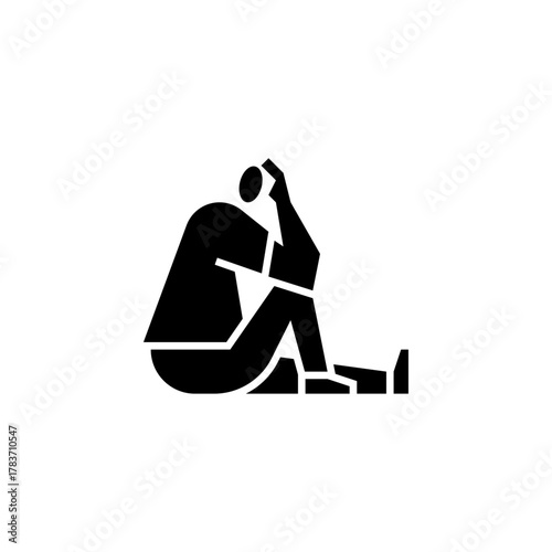 sad gesture glyph icon. regret gesture illustration.