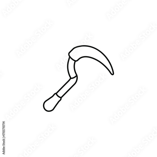 Sickle Vector Icon Agriculture Tool Illustration