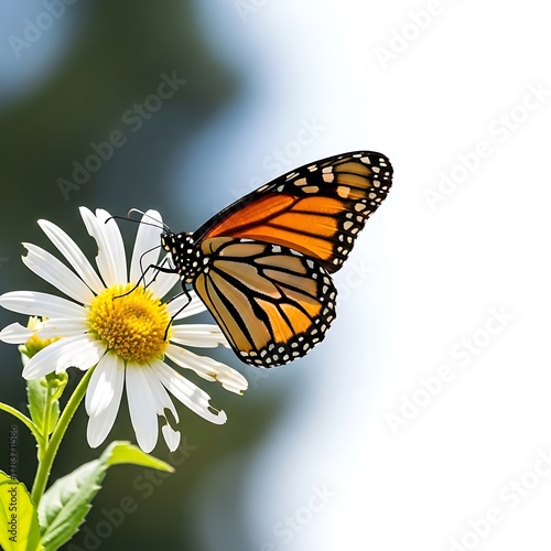 Monarch Butterfly on Daisy - A Delicate Dance of Nature.