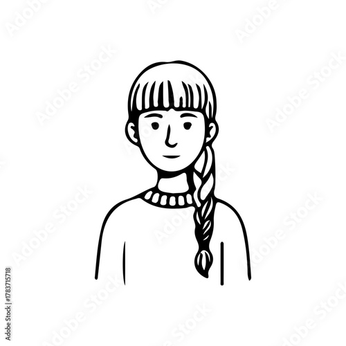 Minimalist line art portrait collection of diverse men and women avatars in black and white style
