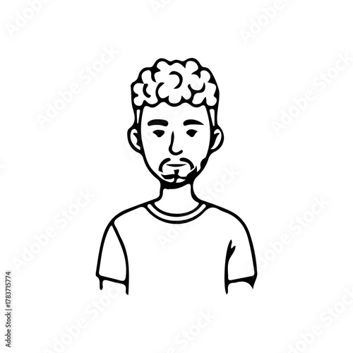Minimalist line art portrait collection of diverse men and women avatars in black and white style
