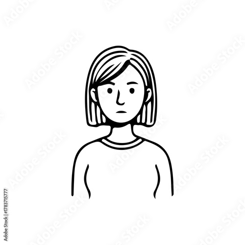 Minimalist line art portrait collection of diverse men and women avatars in black and white style
