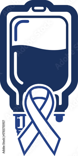 Blood Donation Concept with Awareness Ribbon for Medical Causes