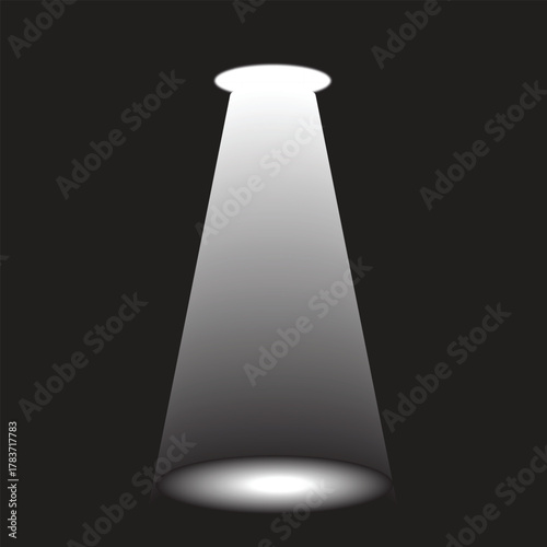 Spotlight Beam Dark Background Stage Lighting Cone Gradient Illustration