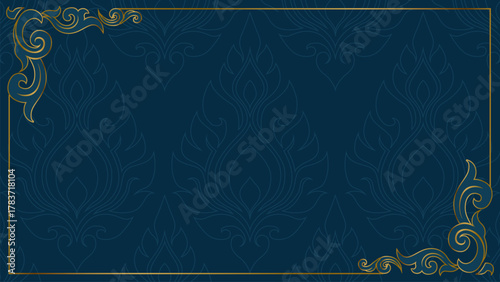 Luxury Thai Ornamental Banner in Blue and Gold Theme