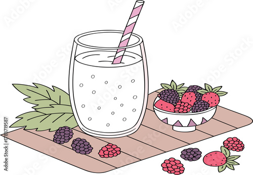 berry smoothie with strawberry