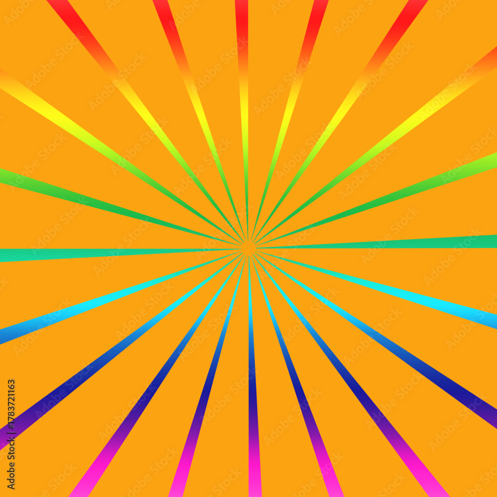 Obraz premium Abstract Sunburst Pattern with Rainbow Gradient Lines