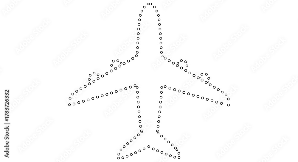 Fototapeta premium Airplane Outline, Isolated, Black Background