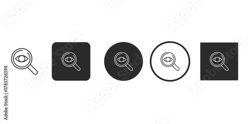 Eye scan icon set vision check symbol ophthalmology sign optometry concept medical examination vector illustration editable stroke